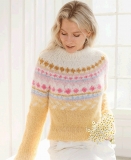 ЖАКАРДОВИЙ СВЕТР З КРУГОВОЮ КОКЕТКОЮ ТА ПОДВІЙНОЮ ГОРЛОВИНОЮ 