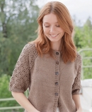 В'ЯЗАНИЙ РЕГЛАН З АЖУРНИМИ РУКАВАМИ 3/4 