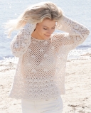 ПОВ'ЯЗАНИЙ ГАЧКОМ АЖУРНИЙ ДЖЕМПЕР З БУЛЬБАШКАМИ 